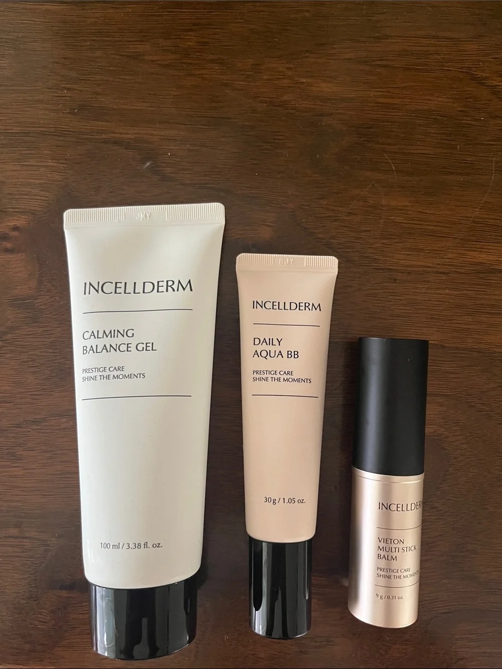 Riman Incellderm Daily Aqua BB & Calming Balance Gel and multi stick balm